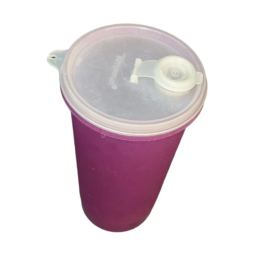 Tupperware Handolier 48 oz Pitcher 261 563 Purple Flip Top Pour Lid Jug Vintage